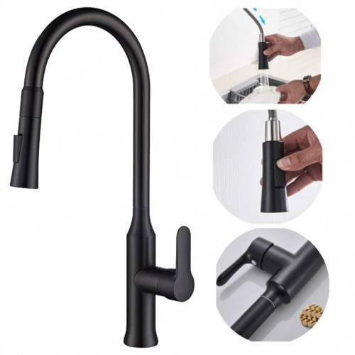 Grifería extraíble Negra...