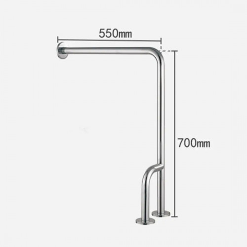 Kit Barra Seguridad Piso A Pared Y Barra Lineal De 80cm -304