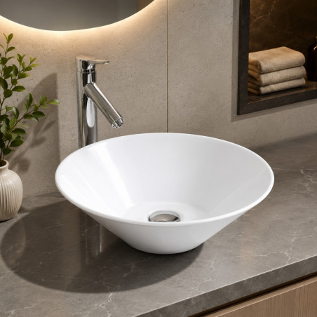 Lavamanos Stagno Blanco 41cm X 14cm Tipo Vessel Alto