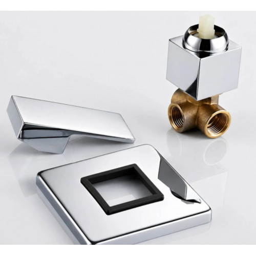Mezclador Monocontrol Cuadrado Para Ducha - Bronce Cromado