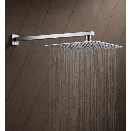 Regadera Ducha Metálica 30 X 30 Cuadrada Kit Tubo Cuadrado