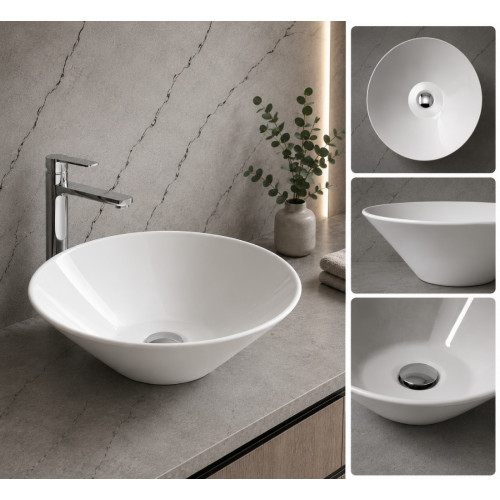 Lavamanos Stagno Blanco 41cm X 14cm Tipo Vessel Alto