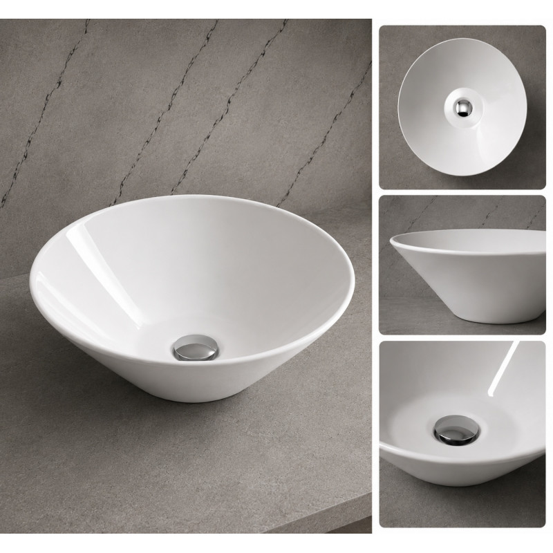 Lavamanos Stagno Blanco 41cm X 14cm Tipo Vessel Alto