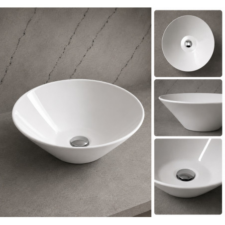 Lavamanos Stagno Blanco 41cm X 14cm Tipo Vessel Alto