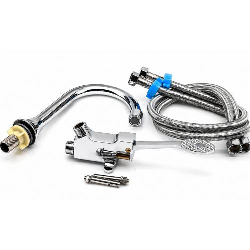 Kit válvula pedal, cuello, acople metal de 100 cm  de 60 cm