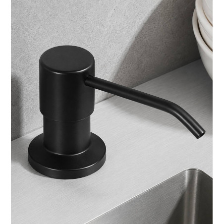 Dispensador Jabón 300ml Pico Acero Negro Cuerpo Abs Cocina