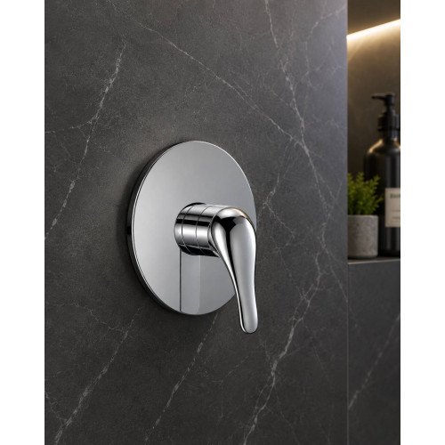 Mezclador Monocontrol Rendondo  Ducha - Metálico Cromado
