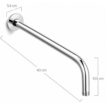 Kit Completo Mezclador Ducha, Regadera 20cm Y Tubo Pared