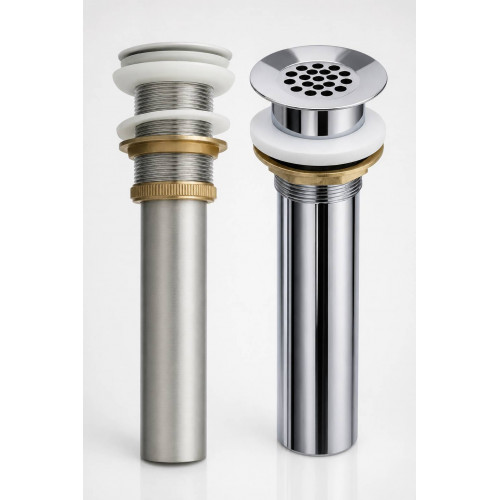 Kit Lavamanos Acero 35cm , Llave Push Y Sistema De Desagüe