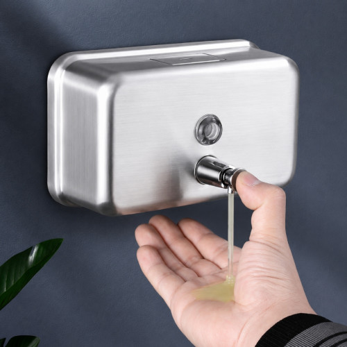 Dispensador Jabón Institucional Acero 1 Lt Horizontal Pared