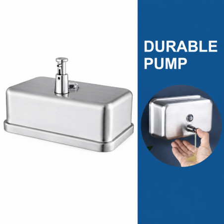 Dispensador Jabón Institucional Acero 1 Lt Horizontal Pared