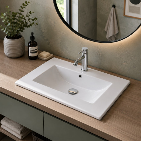 Lavamanos De Incrustar O De Mueble Tipo Plataforma 60 X 40