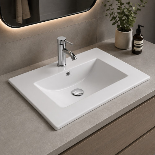 Lavamanos De Incrustar O De Mueble Tipo Plataforma 60 X 40