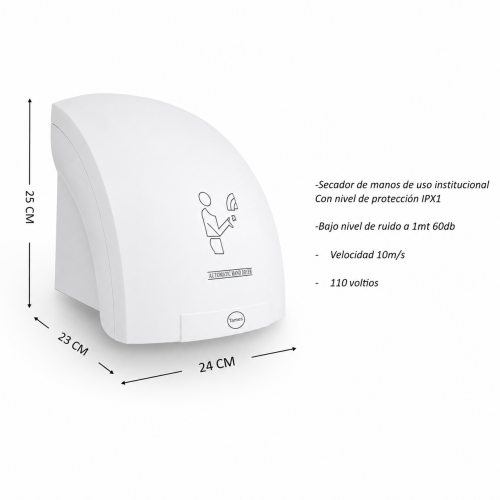 Secador de Manos Sensor Automático Blanco 110v Institucional