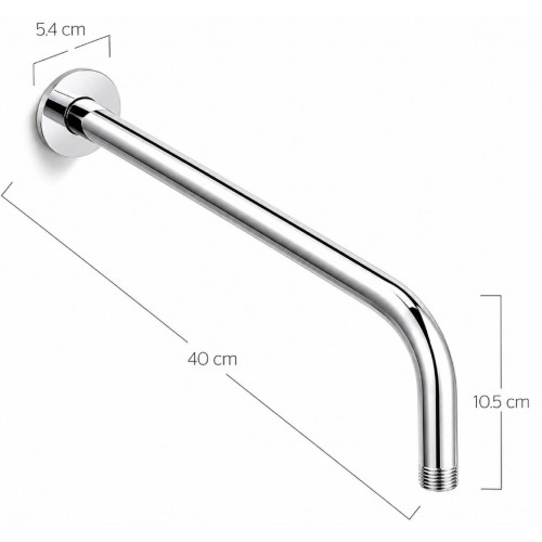 Kit Regadera Metálica 40 Cm Y Mezclador Ducha Cuadrado