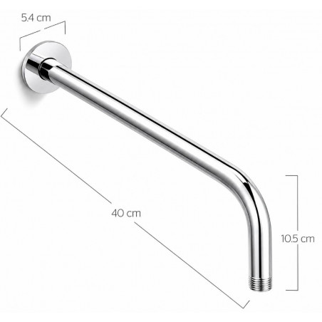 Kit Regadera Metálica 40 Cm Y Mezclador Ducha Cuadrado