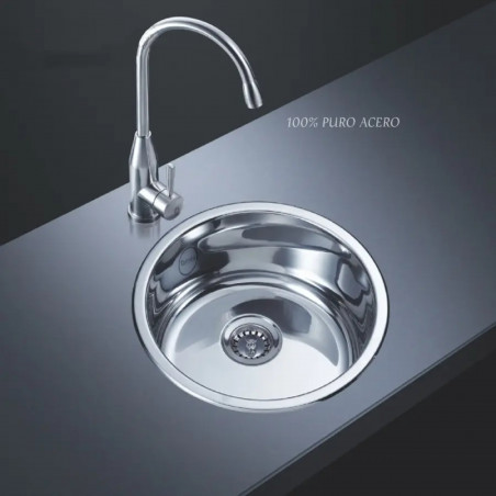 Lavaplatos Redondo Acero Industrial 41,5 cm Incrustar