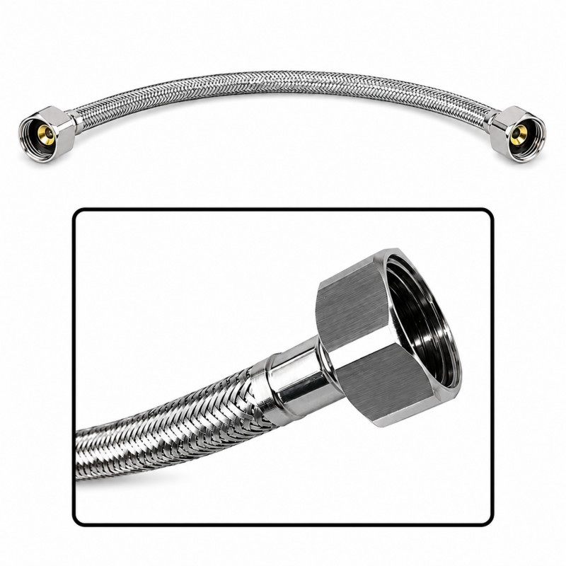 Acople Flexometalico 60 Cm Para Lavamanos O Lavaplatos 1/2hh