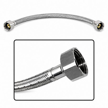 Acople Flexometalico 60 Cm Para Lavamanos O Lavaplatos 1/2hh