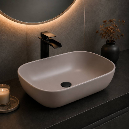Lavamanos Vessel Coal Pierre 45 X 32 X 13 Gris Beige Gris Beige