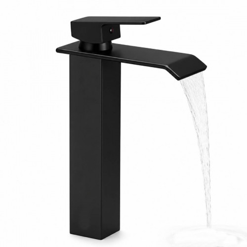 Grifería Llave Lavamanos Cascada Tugela Color Negro Tames Md