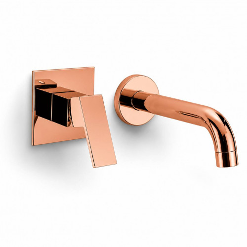 Llave Lavamanos Pared Oro Rosa Mezclador Perfección