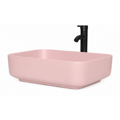 Lavamanos Blanco Pool Rosa Mate Rectangular (sin Grifo)