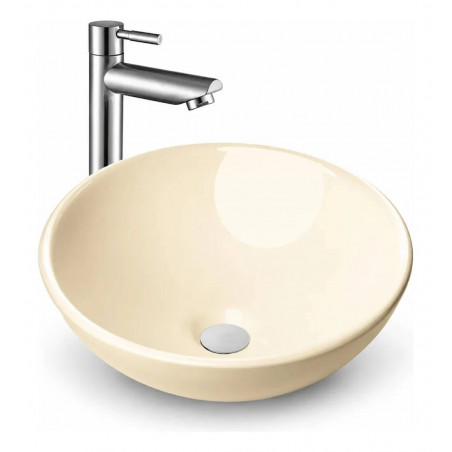 Kit Lavamanos Beige Tazón -desagüe - Grifería Agua Fría