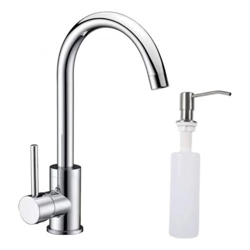 Kit grifería lavaplatos malanta y dispensador jabón cocina