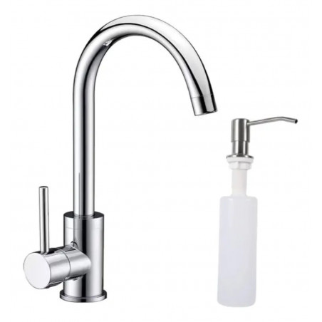 Kit grifería lavaplatos malanta y dispensador jabón cocina