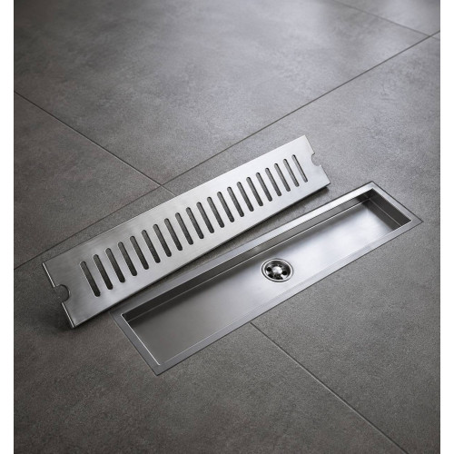 Rejilla Acero Rectangular 40 cm X 10 cm para Piso Zona Común