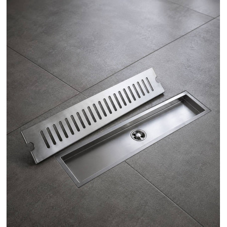 Rejilla Acero Rectangular 40 cm X 10 cm para Piso Zona Común