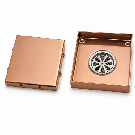 Rejilla Acero 10cm Panel Oculto Oro Rosa Opaco Tames R1010