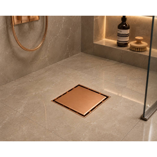 Rejilla Acero 10cm Panel Oculto Oro Rosa Opaco Tames R1010
