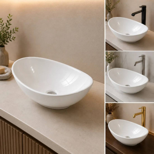 Lavamanos Blanco Canoa Porcelana
