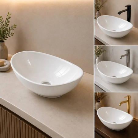 Lavamanos Blanco Canoa Porcelana
