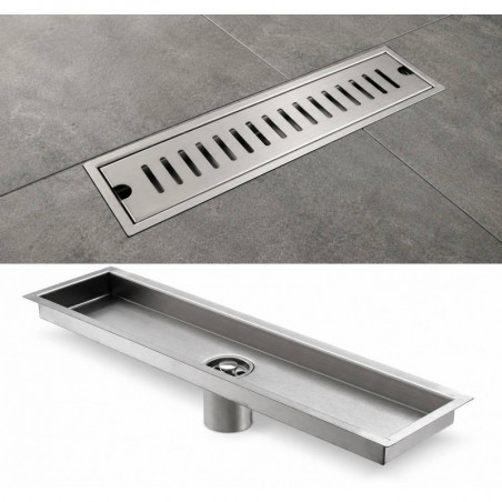 Rejilla Acero Rectangular 30 cm X 10 cm para Piso Zona Común