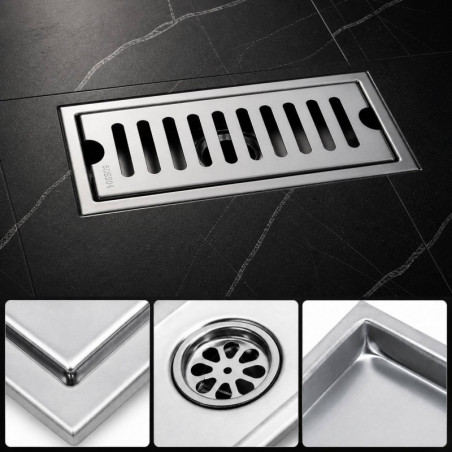 Rejilla Acero Rectangular 50 cm X 10 cm Para Piso Zona Común