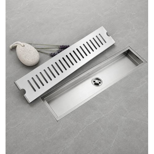 Rejilla Acero Rectangular 80cm X 10cm Para Piso Zona Común