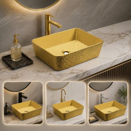 Lavamanos Vessel Pool Dorado Rectangular 46 X 33 X 15 Cm