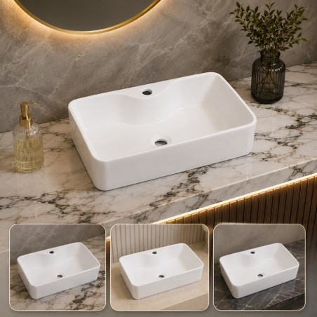 Lavamanos Pool Rectangular Blanco 47cm x 38cm