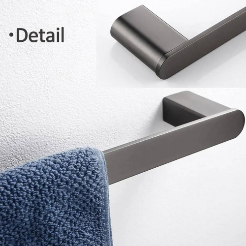 Toallero Barra 60cm Color Gris Metal- Para Baño Zona Húmeda
