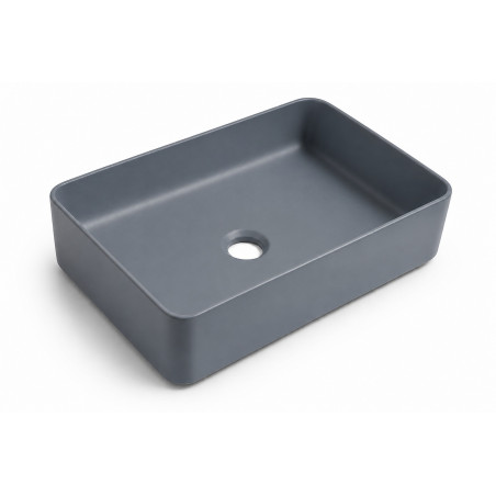 Lavamanos Pool Rectangular Azul Grisaceo Grande 48cm X 37cm