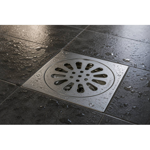 Rejilla  Acero Sifón De Piso Loto Para Baño 3  X 1  1/2