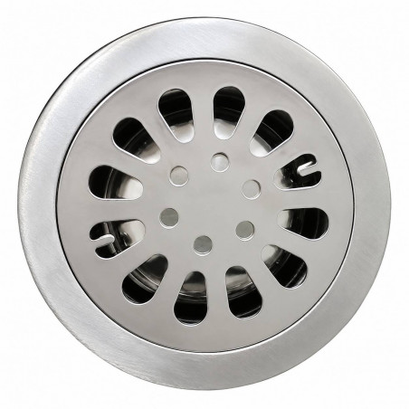 Rejilla Acero Sifón De Piso Loto Circular 10cm 3 X 1 1/2