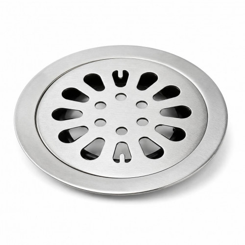 Rejilla Acero Sifón De Piso Loto Circular 10cm 3 X 1 1/2