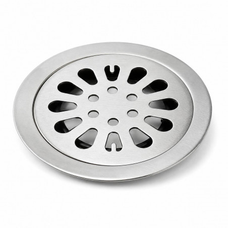 Rejilla Acero Sifón De Piso Loto Circular 10cm 3 X 1 1/2