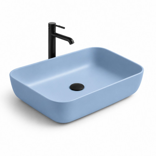 Lavamanos Blanco Pool Azul Cielo Rectangular Sky (sin Grifo)