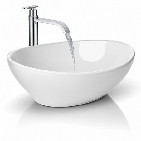 Kit Lavamanos Canoa, Griferia Cascada Fría Brillante Desagüe