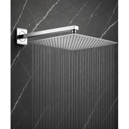 Regadera ducha metálica 40 X 40 cuadrada Kit tubo cuadrado